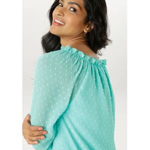 ANISTON SELECTED Türkis Chiffon Bluse - Lässig ANISTON SELECTED Türkis Chiffon Bluse - Lässig