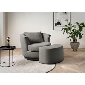 Leonique MAISIE Drehstuhl Velours Grau - Sessel Leonique MAISIE Drehstuhl Velours Grau - Sessel