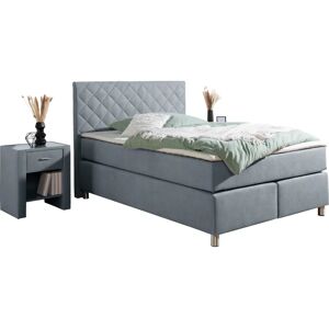 Leonique Bernard Blau Boxspringbett - Komplett mit Topper Leonique Bernard Blau Boxspringbett - Komplett mit Topper