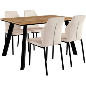 Home Affaire Genf Essgruppe - Modern, Eichefarben/Creme Home Affaire Genf Essgruppe - Modern, Eichefarben/Creme
