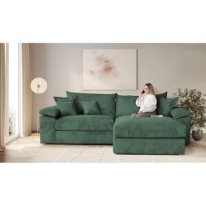 HOME AFFAIRE Soft&Cosy XXL L-Form - Reversible Cordsofa in Dunkelgrün HOME AFFAIRE Soft&Cosy XXL L-Form - Reversible Cordsofa in Dunkelgrün