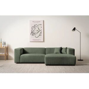 Andas BAKELS L-Form Sofa - Reversibler Recamiere, Bouclé Stoff, Grün Andas BAKELS L-Form Sofa - Reversibler Recamiere, Bouclé Stoff, Grün