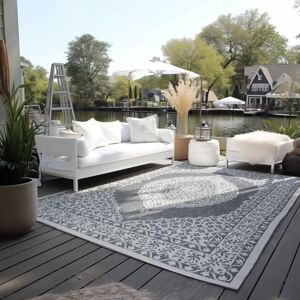 Elle Decoration Gemini Silver Rug - Indoor Outdoor Durable Machine-Woven Flatweave Elle Decoration Gemini Silver Rug - Indoor Outdoor Durable Machine-Woven Flatweave