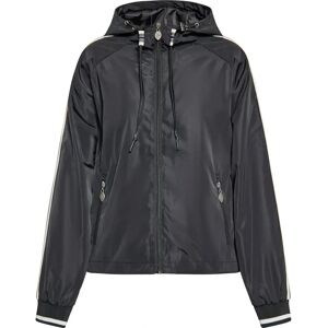 Mymo Zwarte Blouson - Lange mouwen jas met reflecterende strepen Mymo Zwarte Blouson - Lange mouwen jas met reflecterende strepen