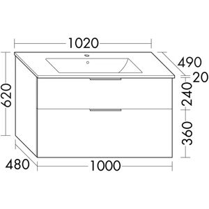 burgbad - Eqio - 102 cm - Weißer Keramik-Waschtisch - Waschtischkombination burgbad - Eqio - 102 cm - Weißer Keramik-Waschtisch - Waschtischkombination