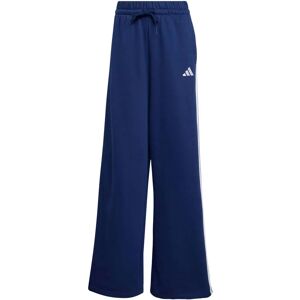 adidas 3-Stripes Fleece Wide Pants - Women - Blue adidas 3-Stripes Fleece Wide Pants - Women - Blue