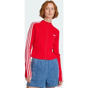 adidas Adicolor 3-Stripes Slim Knit Track Top - Womens - Red adidas Adicolor 3-Stripes Slim Knit Track Top - Womens - Red