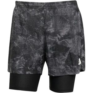 adidas Own The Run Spray Dye 2-In-1 Shorts - Grey adidas Own The Run Spray Dye 2-In-1 Shorts - Grey
