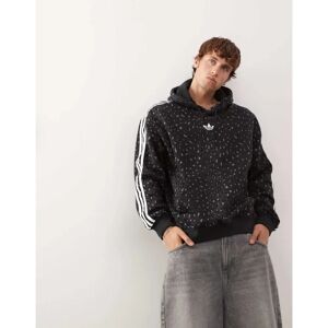adidas Leo All Over Print Loose Hoodie - Black - Hoodie adidas Leo All Over Print Loose Hoodie - Black - Hoodie