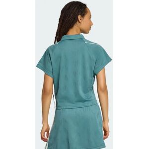 adidas Stadium 3-Stripes Tennis Inspired Jacquard Polo - Green adidas Stadium 3-Stripes Tennis Inspired Jacquard Polo - Green