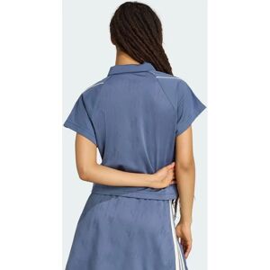 adidas Stadium 3-Stripes Tennis Inspired Jacquard Polo Shirt - Womens - Blue adidas Stadium 3-Stripes Tennis Inspired Jacquard Polo Shirt - Womens - Blue