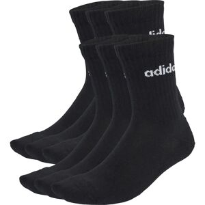 adidas Linear Crew Socks - Cushioned 6 Pack - Black adidas Linear Crew Socks - Cushioned 6 Pack - Black