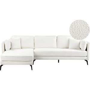 Beliani Altan White Cream Modern Bouclé Corner Sofa - Sofa Beliani Altan White Cream Modern Bouclé Corner Sofa - Sofa