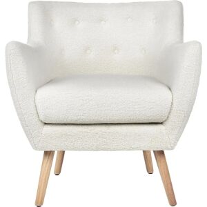 BELIANI Dammen Armchair - Retro Style, Bouclé Fabric, Wooden Legs BELIANI Dammen Armchair - Retro Style, Bouclé Fabric, Wooden Legs