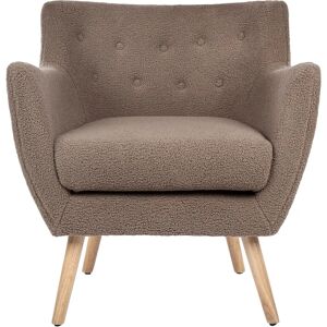 Beliani Darammen Brown Bouclé Retro Armchair Beliani Darammen Brown Bouclé Retro Armchair