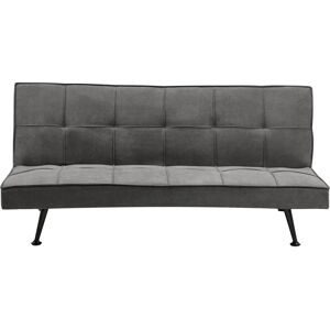 Beliani Hasle Dark Gray Polyester Fabric Modern Convertible Sofa Bed Beliani Hasle Dark Gray Polyester Fabric Modern Convertible Sofa Bed