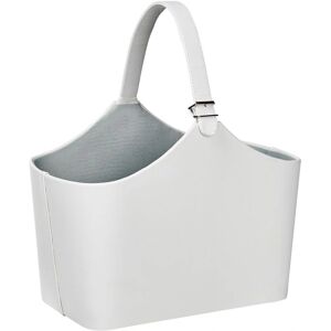 Beliani Elam Light Gray Handcrafted Synthetic Leather Storage Basket - Storage Basket Beliani Elam Light Gray Handcrafted Synthetic Leather Storage Basket - Storage Basket