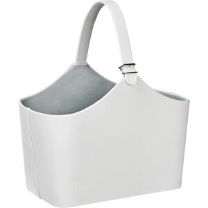 Beliani Elam Light Gray Handcrafted Synthetic Leather Storage Basket - Storage Basket Beliani Elam Light Gray Handcrafted Synthetic Leather Storage Basket - Storage Basket