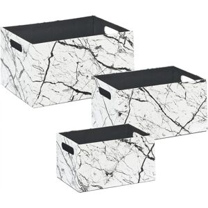 Beliani Larsa Handmade White Marble Effect Storage Baskets - Storage Baskets Beliani Larsa Handmade White Marble Effect Storage Baskets - Storage Baskets
