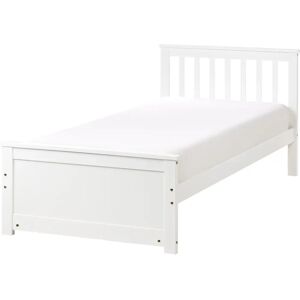 Beliani Pine Wood Minimalist Bed - 90x200cm - White Beliani Pine Wood Minimalist Bed - 90x200cm - White