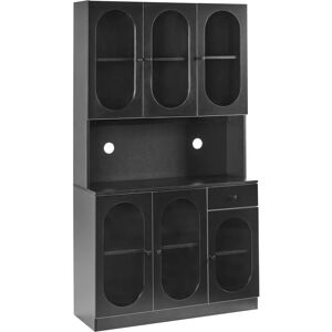 Beliani Langford Black Glass Display Cabinet Beliani Langford Black Glass Display Cabinet