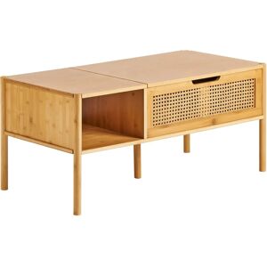 Table basse en bambou avec rangement - Style bohème - Publicité Table basse en bambou avec rangement - Style bohème - Publicité