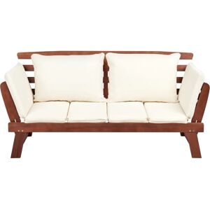Beliani Eucalyptus Garden Bench with Cushions - Outdoor Two-Seater Beliani Eucalyptus Garden Bench with Cushions - Outdoor Two-Seater