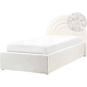 Beliani Bed with Storage - Retro Style 90x200cm White Beliani Bed with Storage - Retro Style 90x200cm White