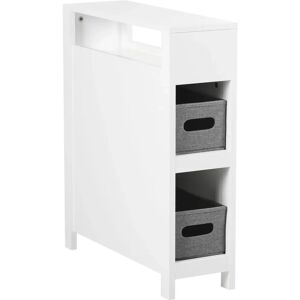Beliani Compact Bathroom Cabinet with Baskets - White MDF Beliani Compact Bathroom Cabinet with Baskets - White MDF