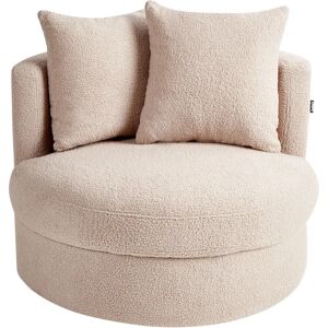 Beliani Dalby Beige Modern Swivel Armchair - Armchair Beliani Dalby Beige Modern Swivel Armchair - Armchair