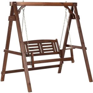 Beliani Nerito Rustic Wooden Garden Swing - Swing Beliani Nerito Rustic Wooden Garden Swing - Swing