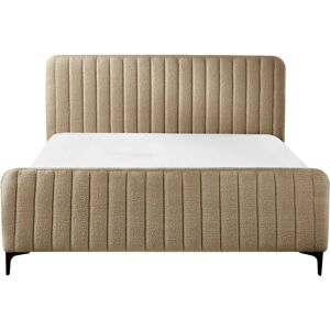Beliani Lunan Beige Bed - Modern Supportive Bouclé Beliani Lunan Beige Bed - Modern Supportive Bouclé