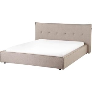 BELIANI Bed Lestre Beige Modern Upholstered 160x200cm BELIANI Bed Lestre Beige Modern Upholstered 160x200cm