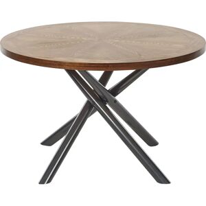 Beliani Lorenzo Dark Wood Round Dining Table - Modern, 4-6 Seats Beliani Lorenzo Dark Wood Round Dining Table - Modern, 4-6 Seats
