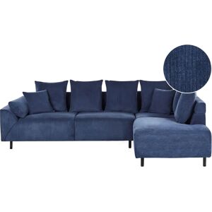 Beliani Lunner Blue Velvet Corner Sofa - Sofa Beliani Lunner Blue Velvet Corner Sofa - Sofa