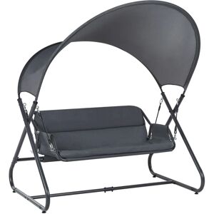 Beliani Solagna Modern Outdoor Swing - Steel, Polyester, Gray Beliani Solagna Modern Outdoor Swing - Steel, Polyester, Gray