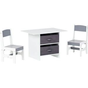 Beliani Children's Set - White and Gray - Modern MDF Table & Chairs Beliani Children's Set - White and Gray - Modern MDF Table & Chairs