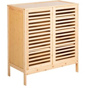 Beliani Midwood Light Wood Shoe Cabinet with Sliding Doors Beliani Midwood Light Wood Shoe Cabinet with Sliding Doors