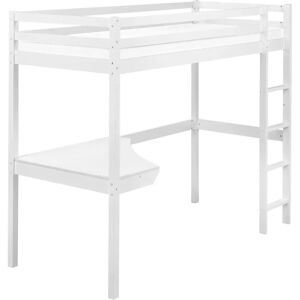 BELIANI Loft Bed with Desk - Scandinavian White - Kids Space Saver BELIANI Loft Bed with Desk - Scandinavian White - Kids Space Saver