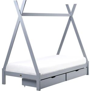 Beliani - Child tipi bed with canopy, drawers, pine wood, gray - Bed Beliani - Child tipi bed with canopy, drawers, pine wood, gray - Bed