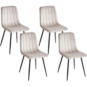 Beliani Modern Scandinavian 4 Velvet Dining Chairs - Dining Chairs Beliani Modern Scandinavian 4 Velvet Dining Chairs - Dining Chairs