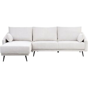 Beliani Varde 3-Seater White Crema Fabric Corner Sofa with Right Chaise Beliani Varde 3-Seater White Crema Fabric Corner Sofa with Right Chaise