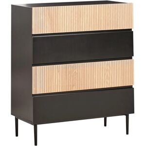 Beliani Blythe Black MDF Dresser - Modern 4-Drawer Storage Beliani Blythe Black MDF Dresser - Modern 4-Drawer Storage