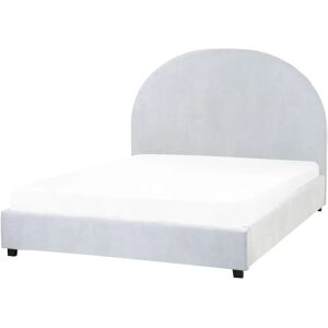 Beliani Vaucluse Light Blue Fabric Bed - Retro Style Beliani Vaucluse Light Blue Fabric Bed - Retro Style