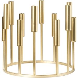 Beliani Trafaria Round Chandelier 12 Arms Gold Metal 27x27x26cm - Lighting Beliani Trafaria Round Chandelier 12 Arms Gold Metal 27x27x26cm - Lighting