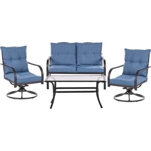 Beliani Mestrino Blue Garden Set - Modern Patio Furniture Beliani Mestrino Blue Garden Set - Modern Patio Furniture