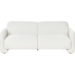 Beliani Saland White Polyester Retro 3-Seater Sofa Beliani Saland White Polyester Retro 3-Seater Sofa