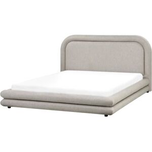 Beliani Lavardens Beige Synthetic Linen Modern Bed - Bed Beliani Lavardens Beige Synthetic Linen Modern Bed - Bed