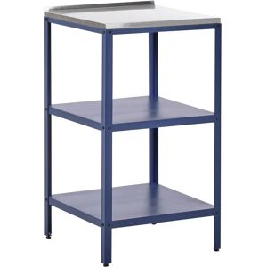 Beliani Garden Kitchen Island in Blue with Stainless Steel Top Beliani Garden Kitchen Island in Blue with Stainless Steel Top