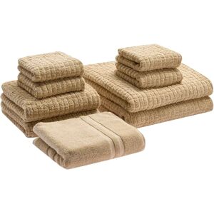 Beliani Bath Towel Set - Soft Cotton, Low Twist, Beige Beliani Bath Towel Set - Soft Cotton, Low Twist, Beige